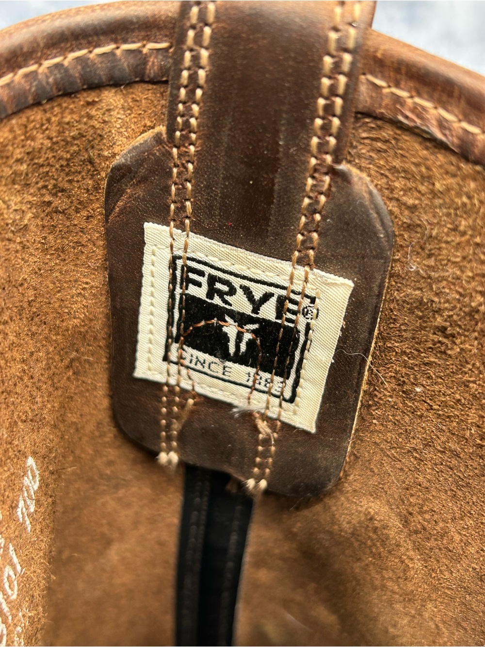 VTG Frye Harness Leather Boots Americana Brown Rustic made in USA 7.5M Women’s - Picture 5 of 16